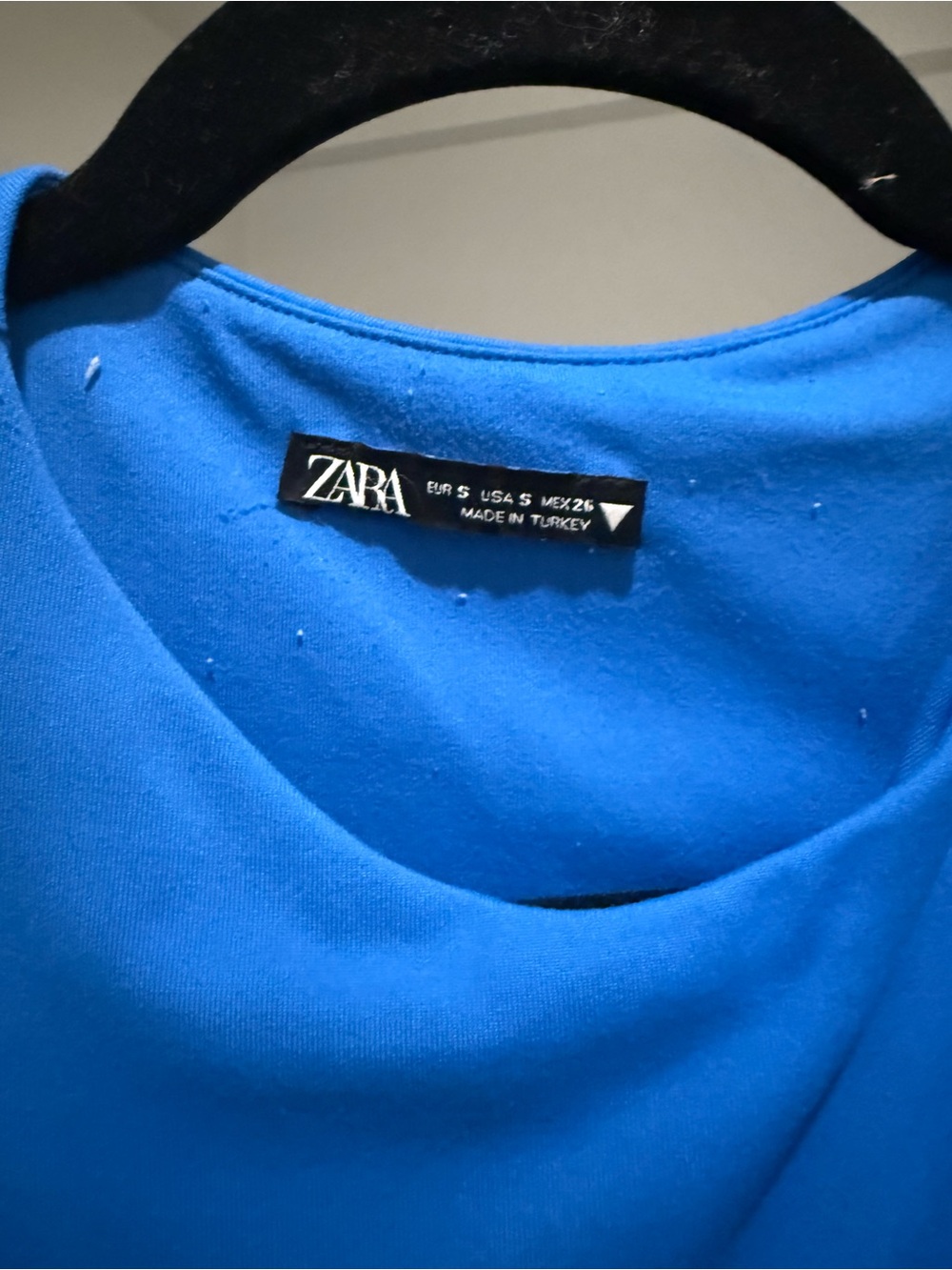 ZARA Bright Blue Short Sleeve Crewneck Top